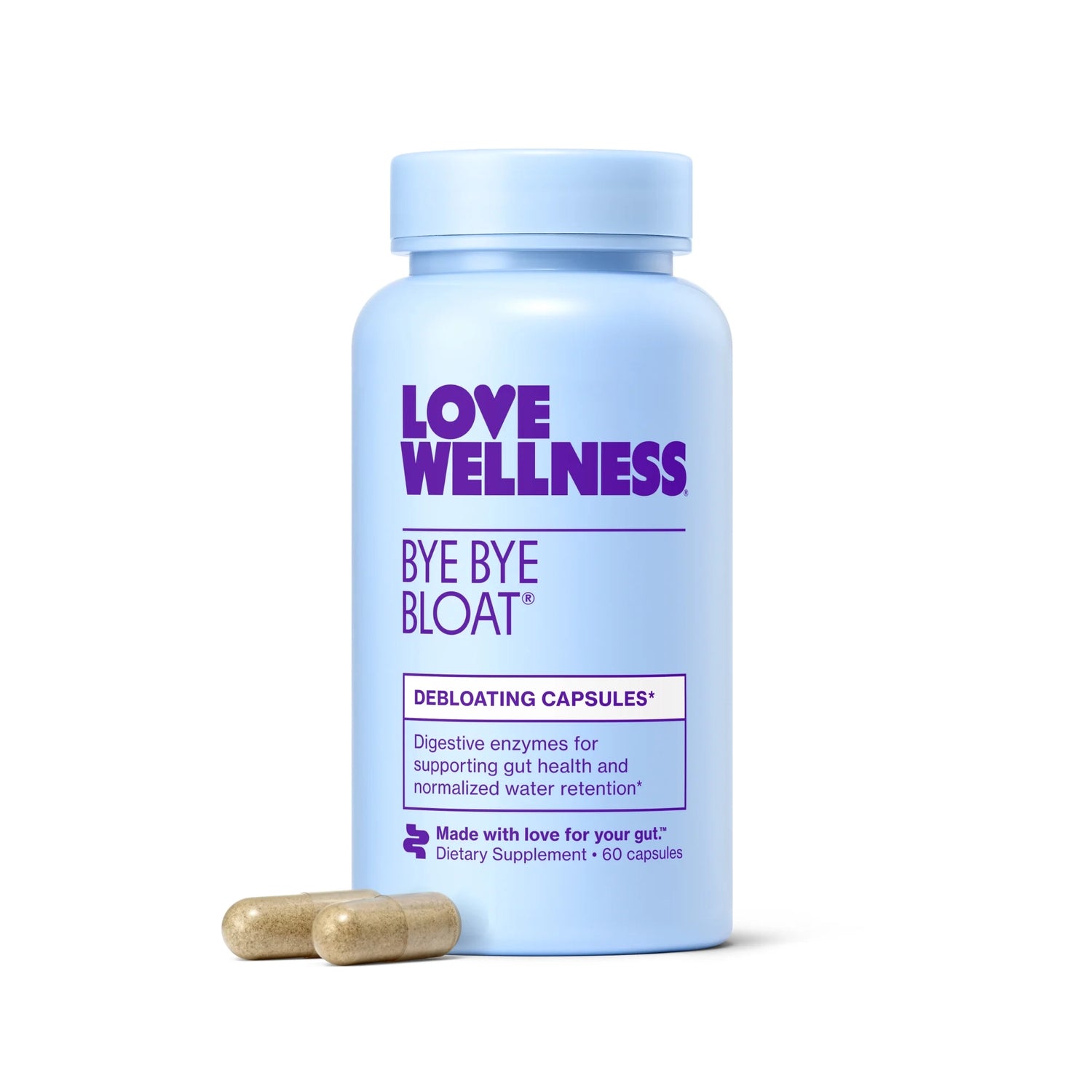 Bye Bye Bloat Supplements for Fast Bloating Relief, 60Ct