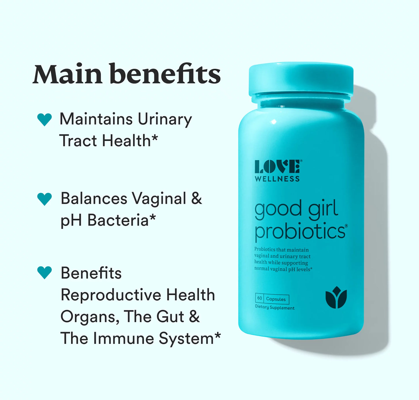 Vaginal Probiotics for Women, Good Girl Probiotics , 60 Count