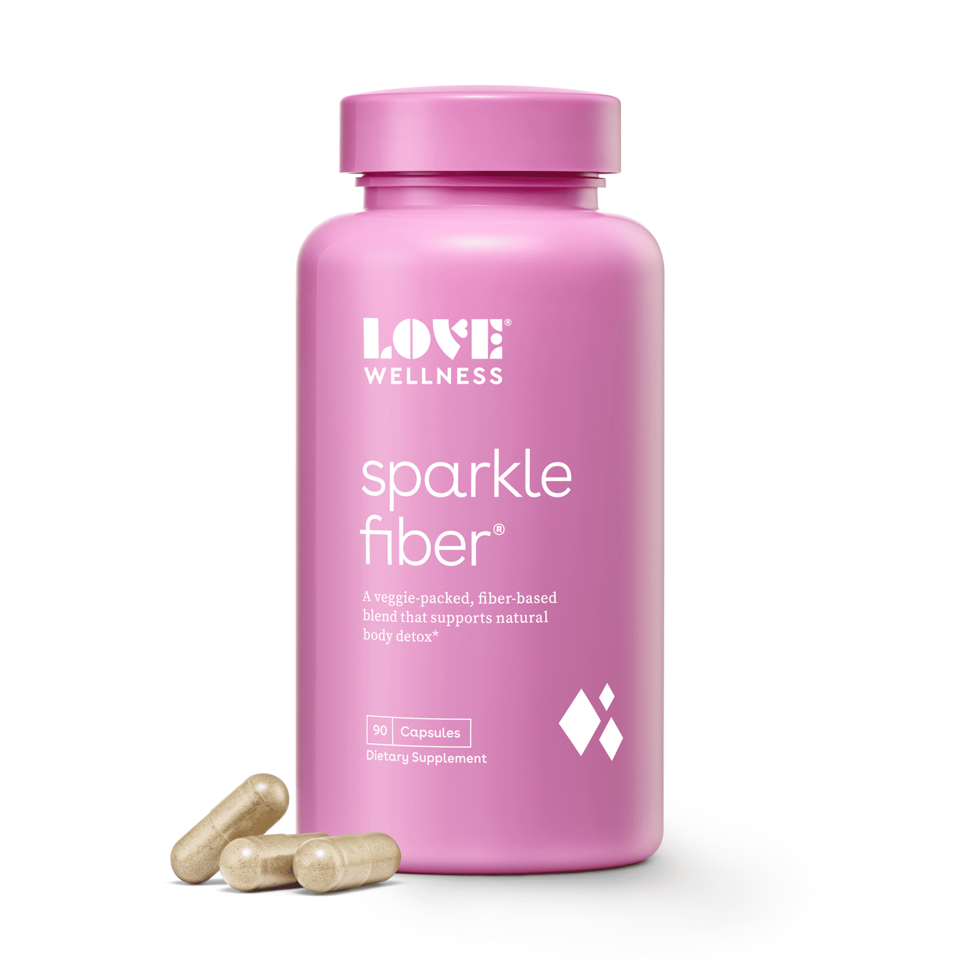 Sparkle Fiber Vegan Supplements for Easier Digestion & Regularity, 90Ct